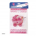 Bolsas 10 25x16 5cm carrito rosa