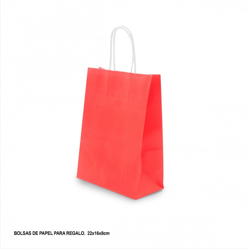 Bolsa papel 22x18x8cm rojo