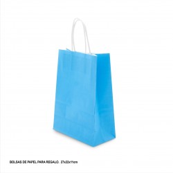 Bolsa papel 27x22x11cm celeste