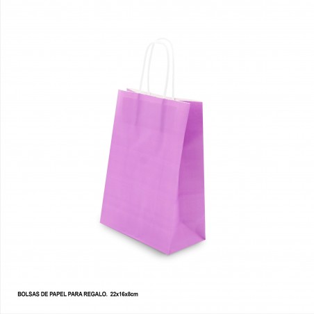 Bolsa papel 22x18x8cm violeta