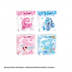 Bolsa regalo carrito y ropa bebe 4ms 24x18x8.5cm