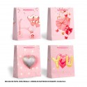 Bolsa regalo rosa corazones 4mds med