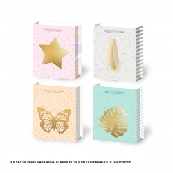 Bolsa regalo figuras oro 4mds peq