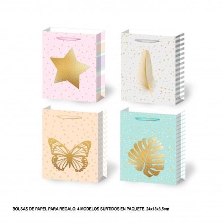 Bolsa regalo figuras oro 4mds peq