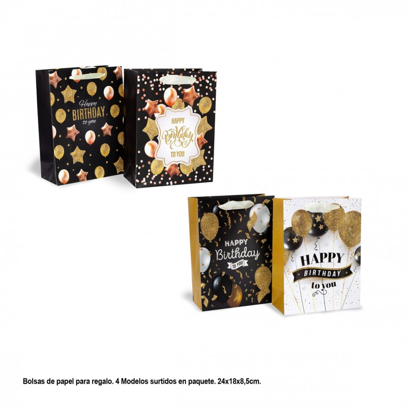 Bolsa regalo globos oro 4ms peq
