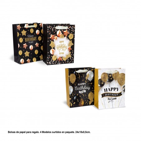 Bolsa regalo globos oro 4ms peq