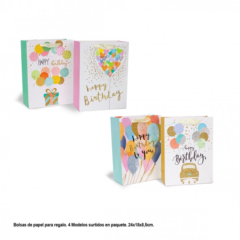 Bolsa regalo globos pastel 4mds peq