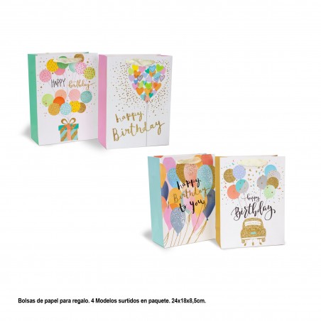 Bolsa regalo globos pastel 4mds peq