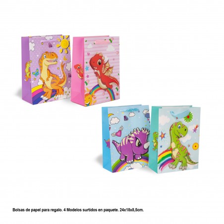 Bolsa regalo dino colores 4ms peq
