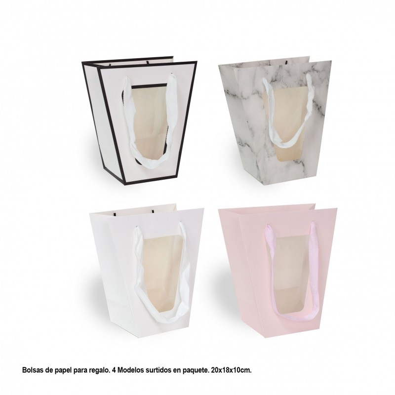 Bolsa regalo ventana trapecio 2 modelos pequeña