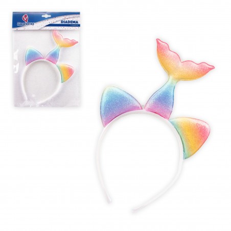 Diadema sirena rosa azul