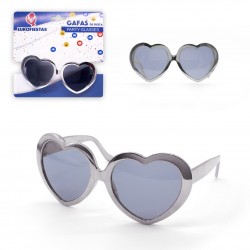 Gafas corazones plata