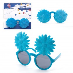 Gafas flor azul