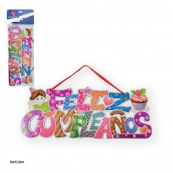 Colgante foam f.cumple.pastel 30x12 5cm