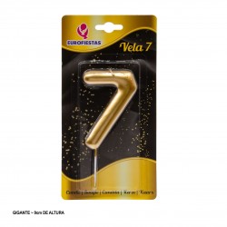 Vela gigante numero 7 9cm oro