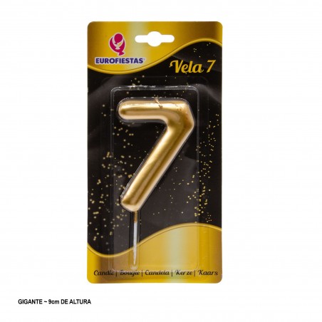 Vela gigante numero 7 9cm oro