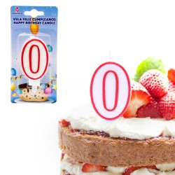 Vela cumpleaños blanco n 0