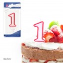 Vela cumpleaños blanco n 1