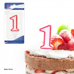 Vela cumpleaños blanco n 1