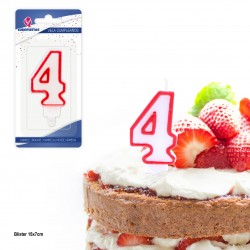 Vela cumpleaños blanco n 4