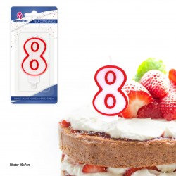 Vela cumpleaños blanco n 8