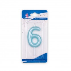 Vela azul numero 6