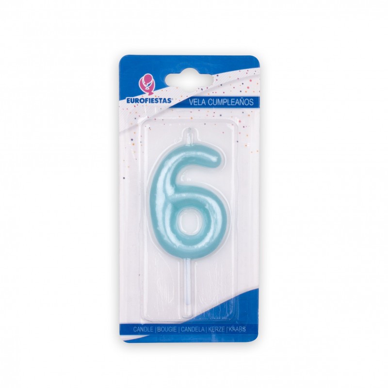 Vela azul numero 6