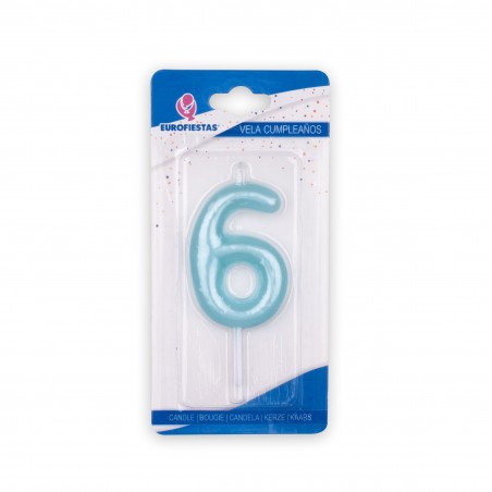 Vela azul numero 6