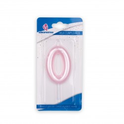 Vela rosa numero 0