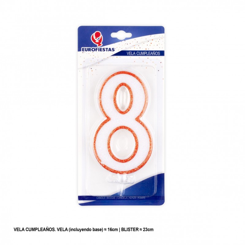 Vela gigante borde rojo 8