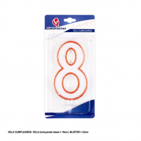 Vela gigante borde rojo 8