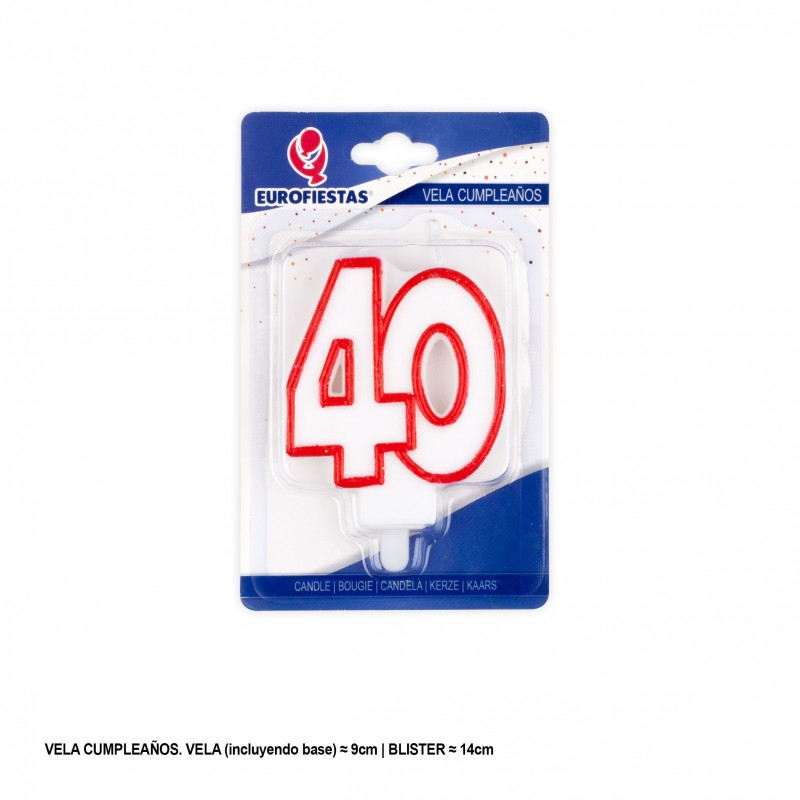 Vela borde rojo 40