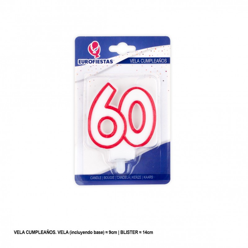 Vela borde rojo 60