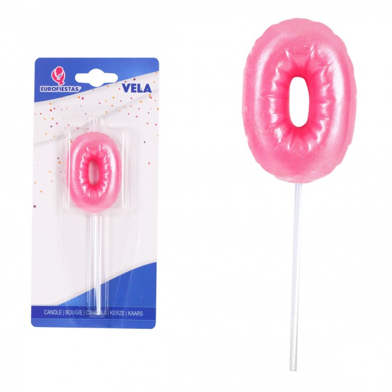 Vela chubby rosa nº 0