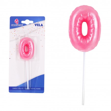 Vela chubby rosa nº 0