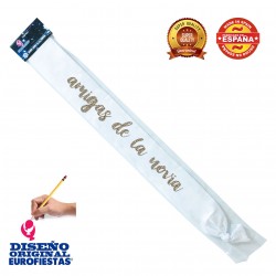 Banda blanca amigas de la novia purpurina oro