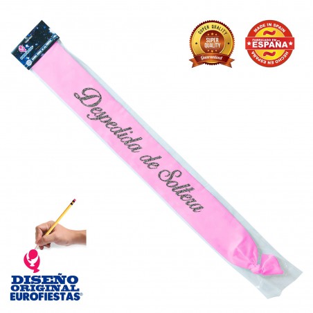 Banda rosa despedida de soltera purpurina plata