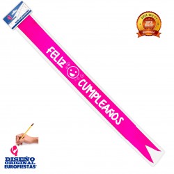 Banda cumpleaños fucsia smile