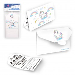 Tarjeta invitacion coleccion unicornios