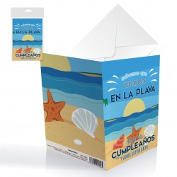 Tarjeta cumple playa