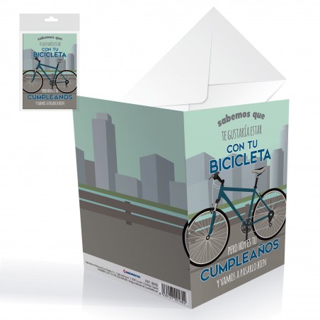 Tarjeta cumple bicicleta