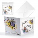 Tarjeta cuadrada cumple regalos