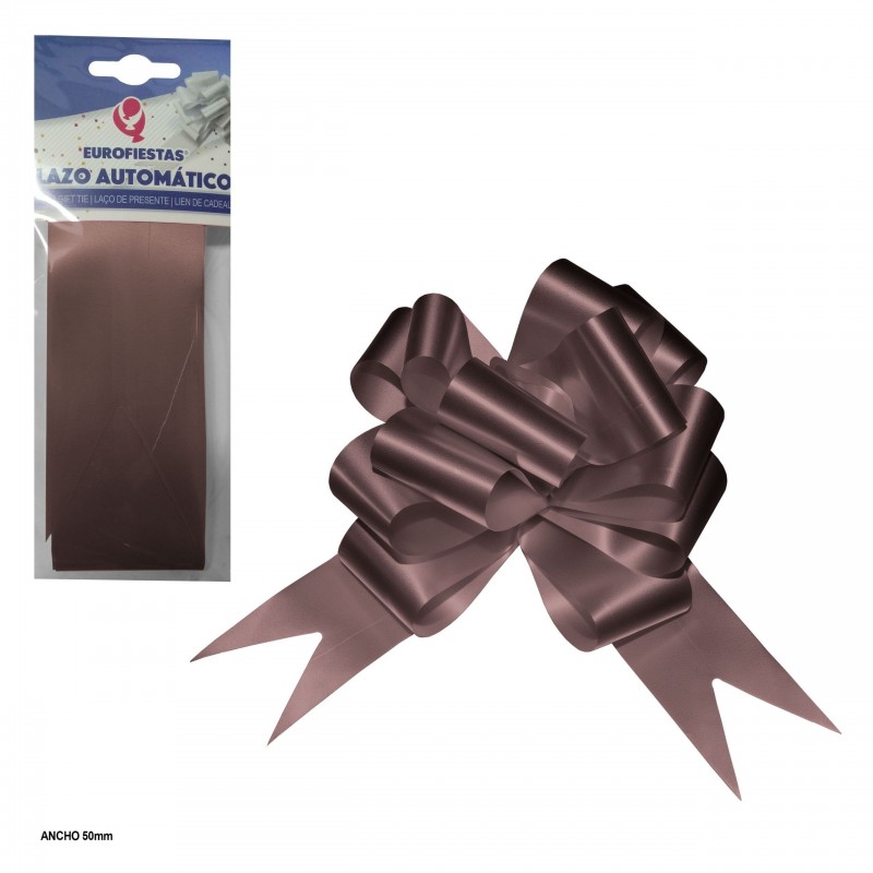 Lazo deco.autom.5cm liso marron