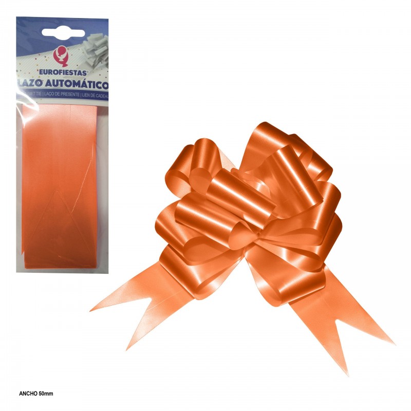 Lazo deco.autom.5cm liso naranja