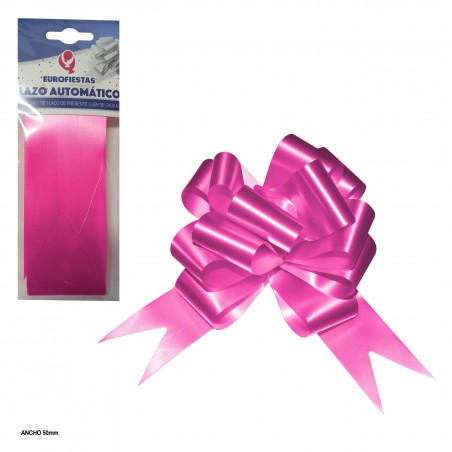 Lazo deco.autom.5cm liso rosa