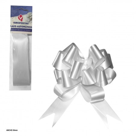 Lazo deco.autom.3cm liso blanco