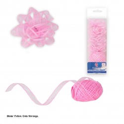 Rollo 10m lazo 1cm rosa