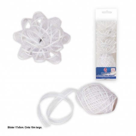 Rollo 10m lazo 1cm blanco