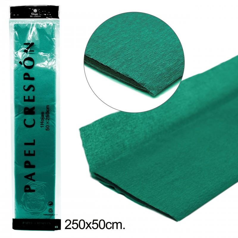 Papel crespon verde 0 5 2 5m.