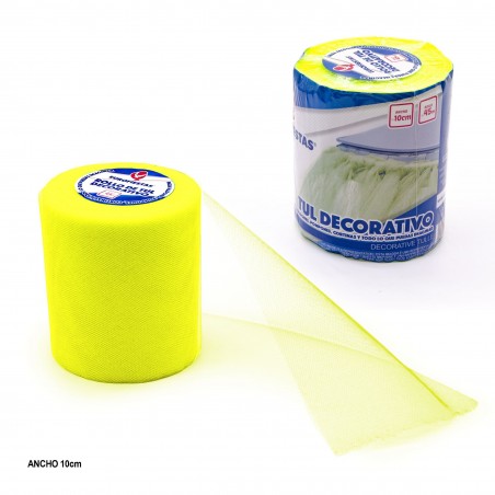Rollo de tul 45m 10cm amarillo